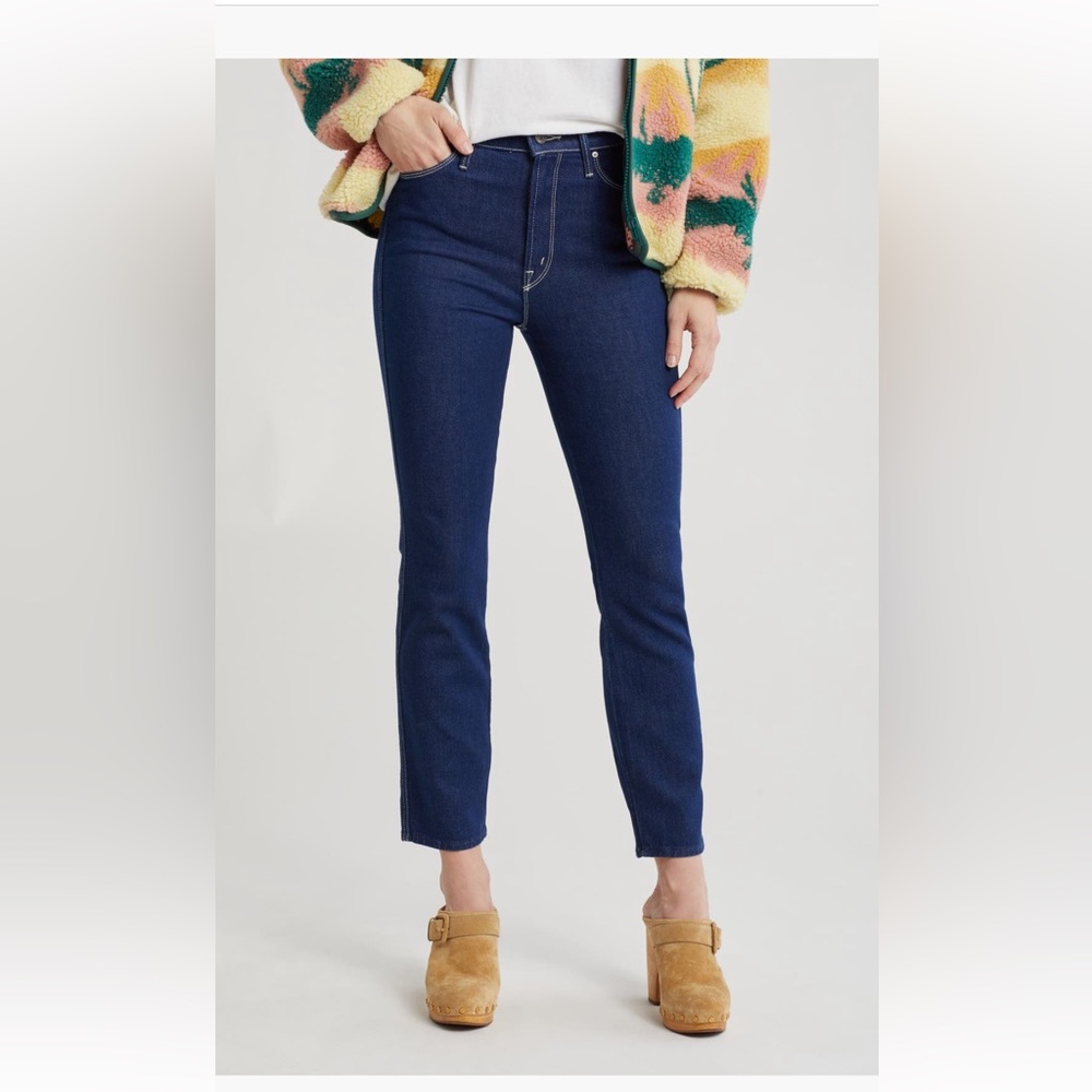 NWT MOTHER The Double Dazzler Straight Leg Jean in Ooh La La Wash Size 26